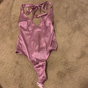 Victoria secret silky tie back button crotch one piece